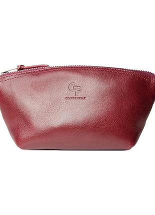 Косметичка кожаная grande pelle 805661 бордовая