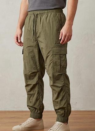 Легкі нейлонові штани-карго cisono | колір олива (khaki/olive)