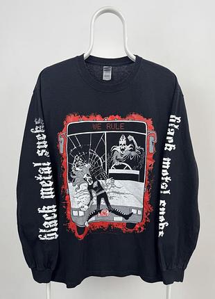 Лонгслів кофта рок гурту lich king black metal sucks