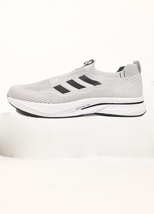 Кросівки чоловічі adidas slip-on lightstreet pro сліпони сірі літні демісезонні весна-літо-осінь текстиль сітка розмір 41-46 нові 11739