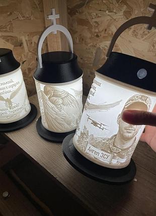 Лампадка персоналізована з підсвіткою від сонячної панелі