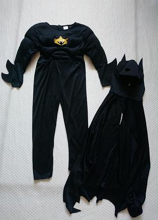 Карнавальний костюм бетман batman з накидкою на 4-6 років.