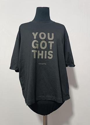 Primark cares футболка хлопковая uk14/16, l с надписью you got thisz keep going