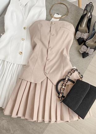 Платье бежевое без бретель от zara