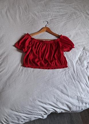 Жіноча літня блузка топ червона h&m