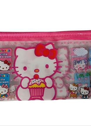 Школьный пенал косметичка 808 hello kitty
