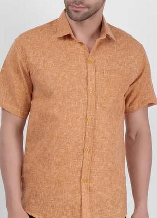 Мужская рубашка из натуральной ткани 100% pure linen xxl marks &amp;spencer