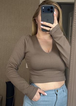 Шоколадний топ лонг primark 2