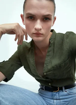 🖤рубашка льняная женская zara🖤