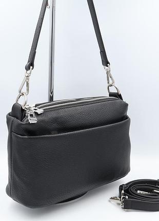 Сумка женская кожаная leather 8601 black