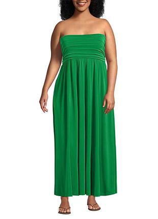 Довга сукня, land's end: women's plus size cupro bandeau maxi dress with removable straps, р..1х