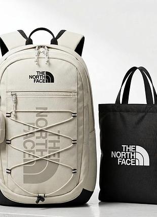 Рюкзак the north face + шопер the north face бежевого кольору