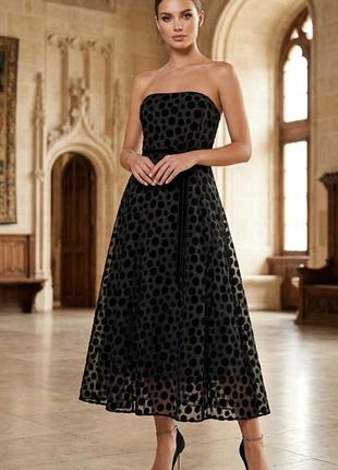 Элегантное платье wallis с бархатистым горошком (р. 14 / l)#код24#