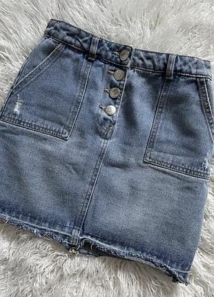 Джинсовая юбка стиль zara