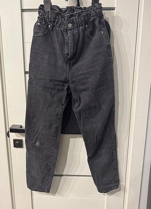 Джинси жіночі cropp чорні xs/34 denim бавовна