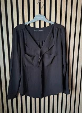 Синяя рубашка zara, очень тонкая и струящаяся. не тянется.