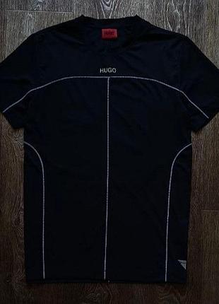 Черная мужская футболка hugo boss размер l-xl