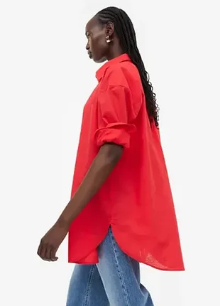 🖤женская рубашка из смеси льна и хлопка h&amp;m, размер xs🖤