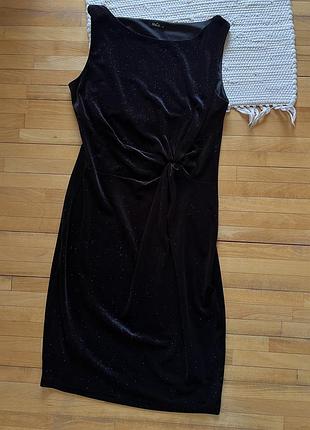 M&co sparkle dress — чорна вечірня оксамитова сукня з блиском і драпіровкою, стильна для вечірніх образів.