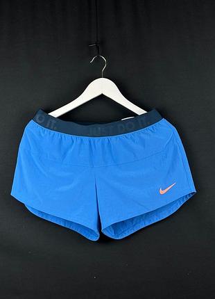 Шорты двойные для занятий спортом, женские, nike dri-fit, m, состояние идеал. оригинал.