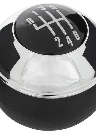 Mini r50 00-06 ручка кпп чорна + хром 6 передач