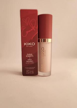 Консилер emma roberts x kiko milano glow-n-seek liquid concealer + foundation. італія.