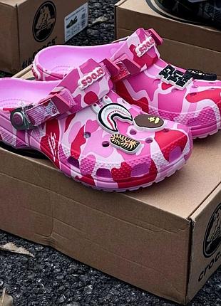 Тапки crocs x bape