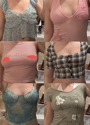 Сет 6 топів y2k coquette вінтаж топ