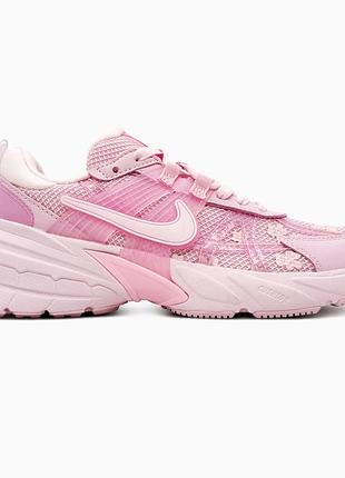 Женские кроссовки nike v2k runtekk pink flowers