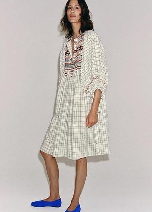 Платье миди с льном zw collection
