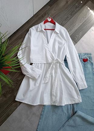 Сукня рубашка жіноча плаття сорочка біле bershka.