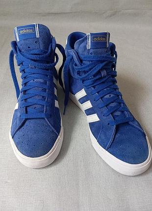 Синие замшевые мужские кроссовки adidas, стелька 26 см (размер 42)