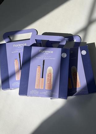 Florence by mills набір туш для вій бальзам для губ true to hue mascara