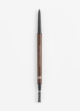 Автоматичний олівець для брів h&m beauty superfine browliner з щіточкою відтінок dark walnut brown