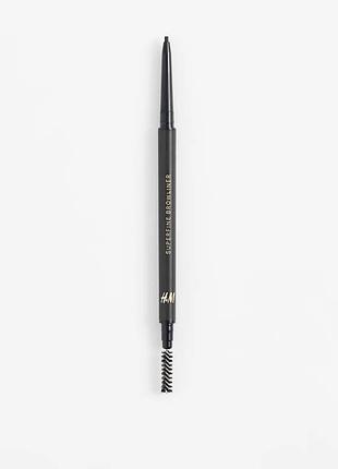 Автоматичний олівець для брів h&m beauty superfine browliner з щіточкою відтінок natural black