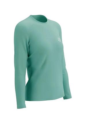 Лонгслів жіночий compressport performance ls w — спортивна кофта xs, колір shell blue