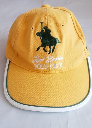 Стильная брендовая бейсболка royal berkshire polo club в ярком желто-оранжевом цвете 🌞