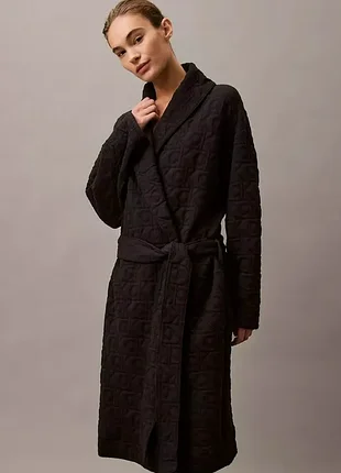 Новий халат calvin klein terry lounge quilted jacquard robe