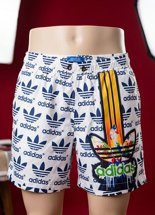 Яркие пляжные шорты / плавки adidas originals multi-logo (trefoil) размер: m.материал: 100% полиэстер