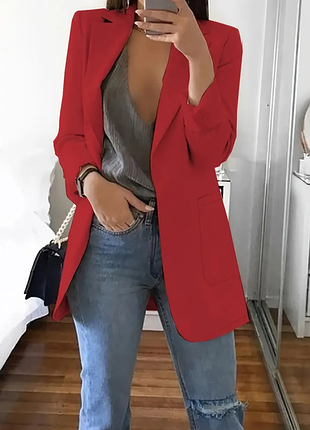 Женский красный пиджак xl-xxl