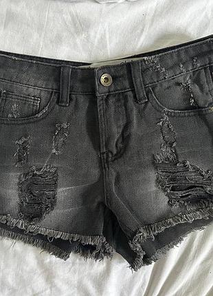 Шорти жіночі джинсові рвані сірі denim co
