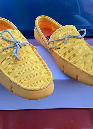 Лоферы swims knit lace, новые, желтый, 43 р., верх нейлон, подошва резина.