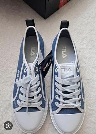Кеды женские fila синие, классические на шнуровке.