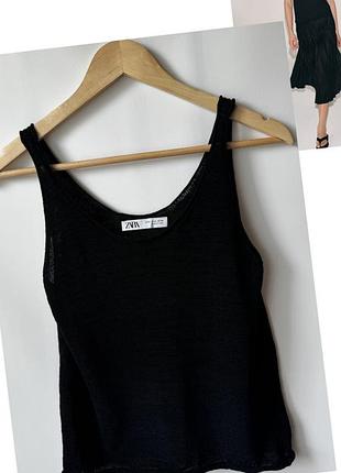 Плетена чорна майка zara