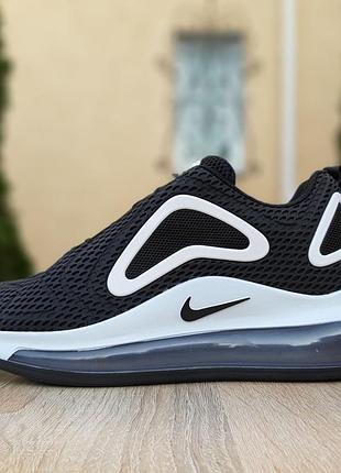 Nike air max 720 чёрные с белым
