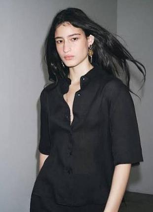 Черная легкая полупрозрачная рубашка из лиоцелла и рами zara
⚡⚡⚡⚡⚡⚡⚡⚡⚡⚡⚡