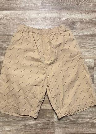 Шорти balenciaga beige monogram / легкі літні шорти