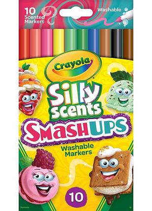 Ароматизированные фломастеры crayola silly scents smashups 10 шт смываются (washable)