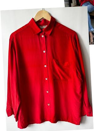 Red silk blouse червона сорочка шовкова червона сорочка блуза