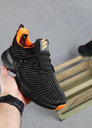 Adidas alphabounce instinct чёрные с оранжевым